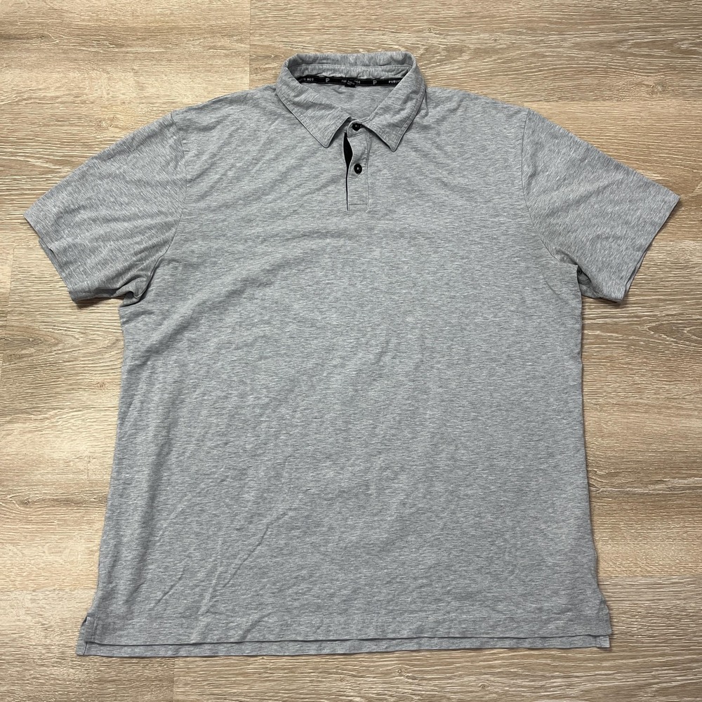 Public Rec Polo Shirt Mens 2XL Gray Heather Short Sleeve Collared Golf Athletic